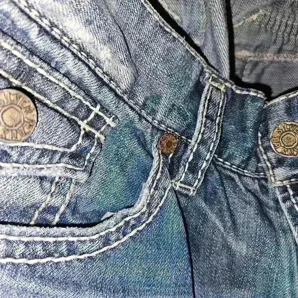 Silver Jeans Co Men's jeans size 36waist, length‎ hemmed,  distressed, dark wash - Picture 4 of 9